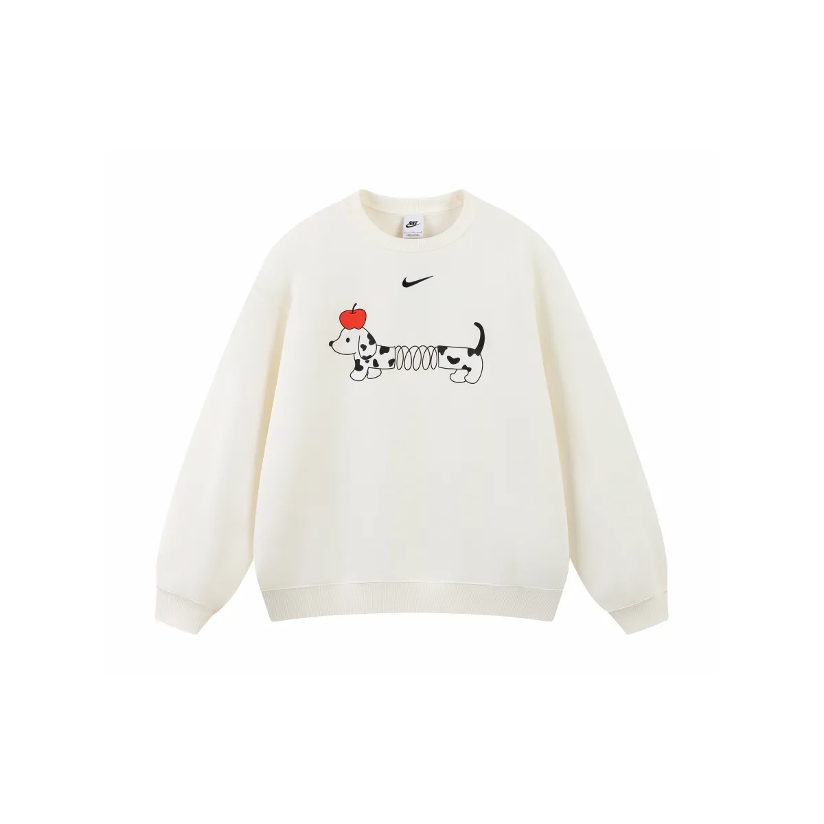 Nike Sweatshirts Unisex Ivory Crew Neck Moderate Regular