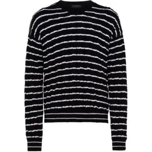 PRADA Sweaters Men's Black Crew Neck Moderate Other