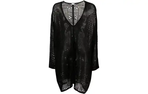 SAINT LAURENT Sweaters Men's Black V Neck Moderate Cardigan
