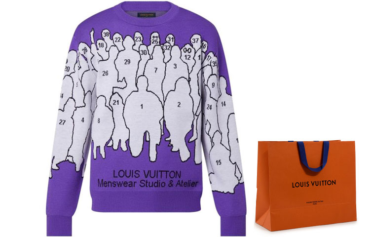 Мужской свитер Louis Vuitton FW22 Logo (пурпурный) — Фиолетовый — фото 8