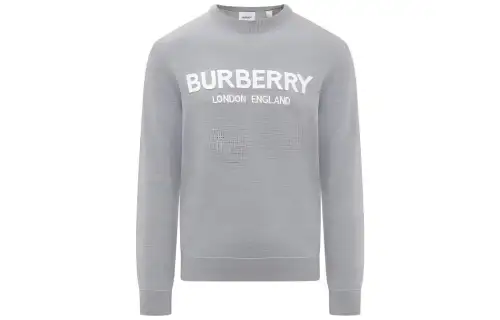 Burberry Logo Intarsia Wool Blend Sweater