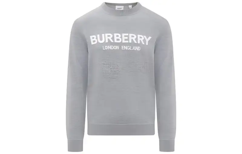 Burberry Logo Intarsia Wool Blend Sweater