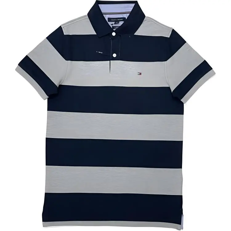 Tommy Hilfiger Polo Shirt Men's Black Gray