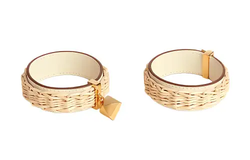 HERMES Earrings Women's Cream White
