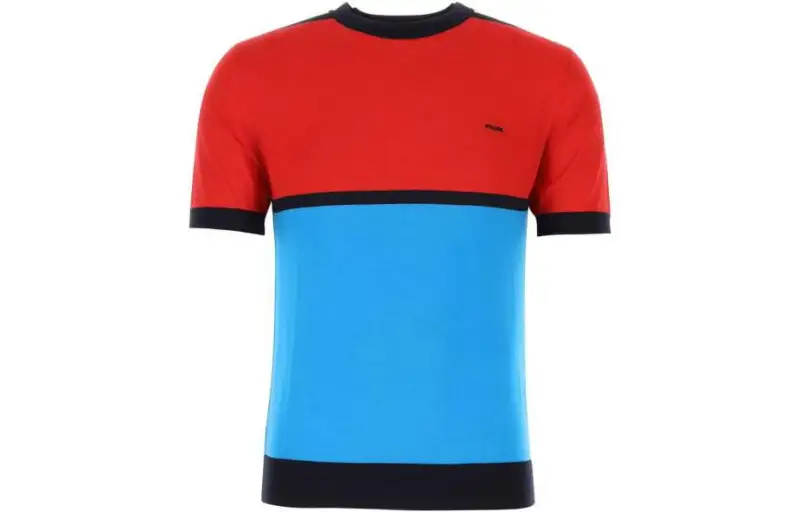 Prada logo-embroidered colour-block jumper