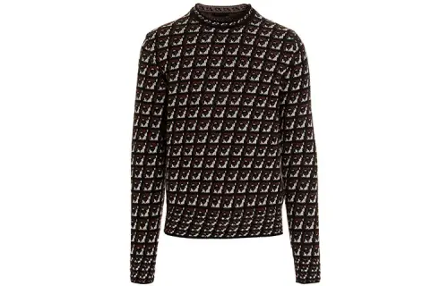 PRADA Cashmere Sweaters Men's Brown Crew Neck Moderate