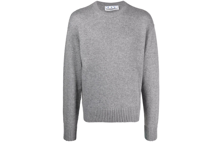 OFF WHITE Dinosaur Series Cashmere Sweaters Men's Gray Crew Neck Moderate