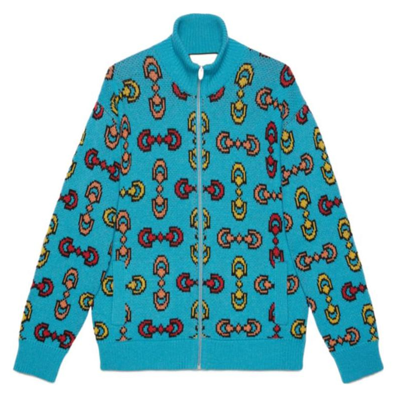 GUCCI Horsebit Jacquard Wool Bomber Jacket
