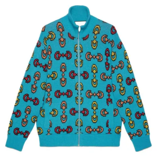 GUCCI Horsebit Jacquard Wool Bomber Jacket