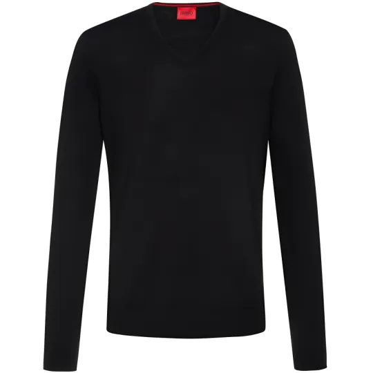 HUGO BOSS Sweaters Men's Black V Neck Moderate Other