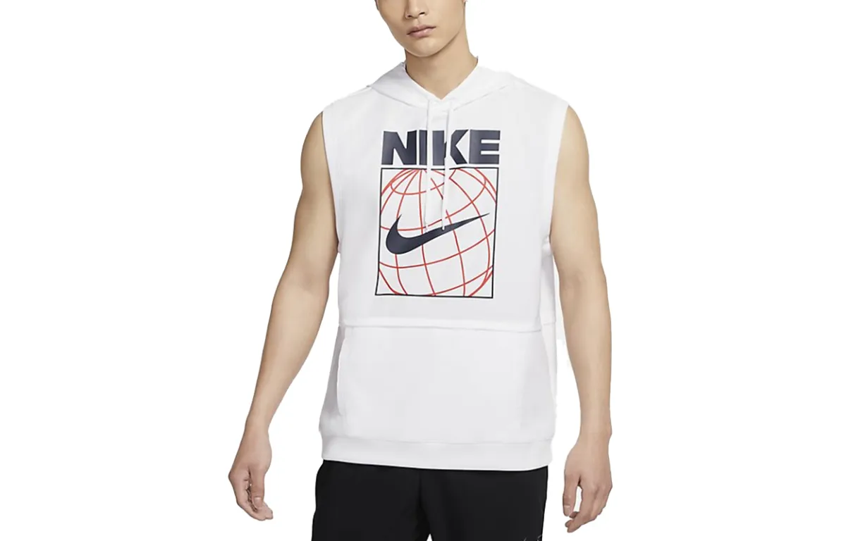 Nike Tank Tops Men's White Crew Neck Moderate Straight Fit