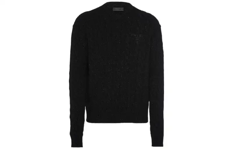 【Previous Season】logo-embroidered cable-knit jumper