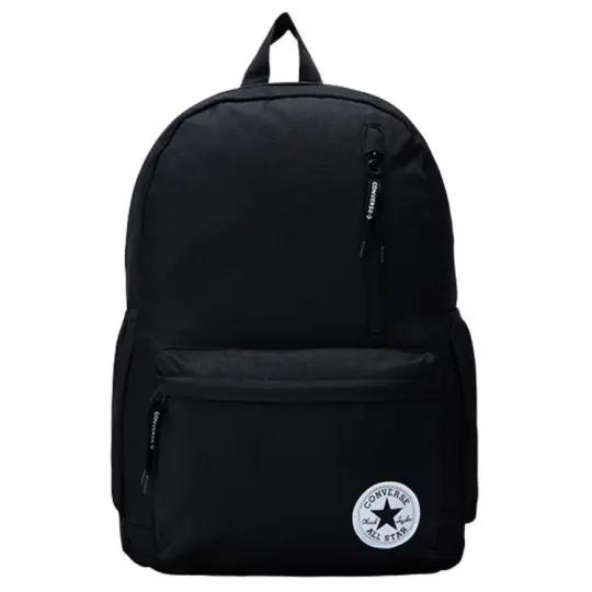 Рюкзак Converse 15L с логотипом бренда, большой емкости на молнии, рюкзак из полиэфирного волокна, студенческая сумка, школьная сумка, рюкзак среднего черного цвета