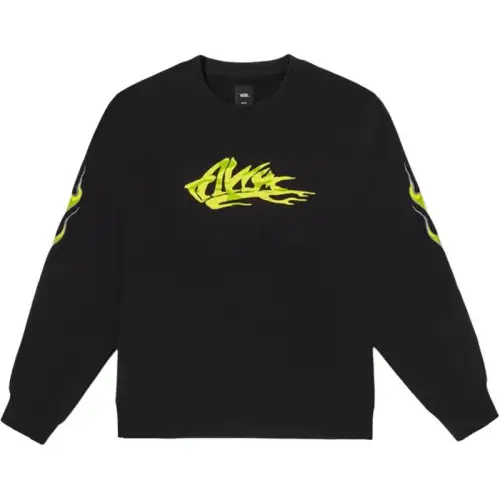 Vans Sweatshirts Unisex Black Crew Neck Thickened