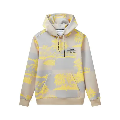 FILA Sweatshirts Men's Brown BG Hooded Moderate Regular