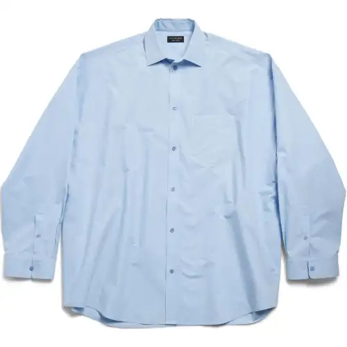 Balenciaga Shirts Men's Blue Lapel Moderate Other
