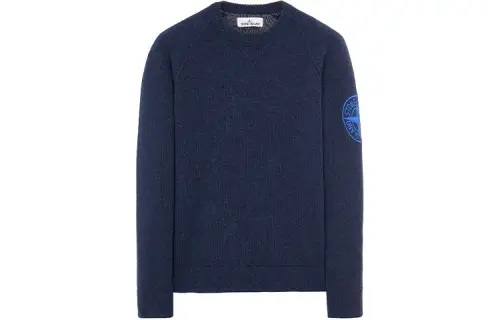 STONE ISLAND Sweaters Men's Marine Blue Crew Neck Moderate Straight Fit