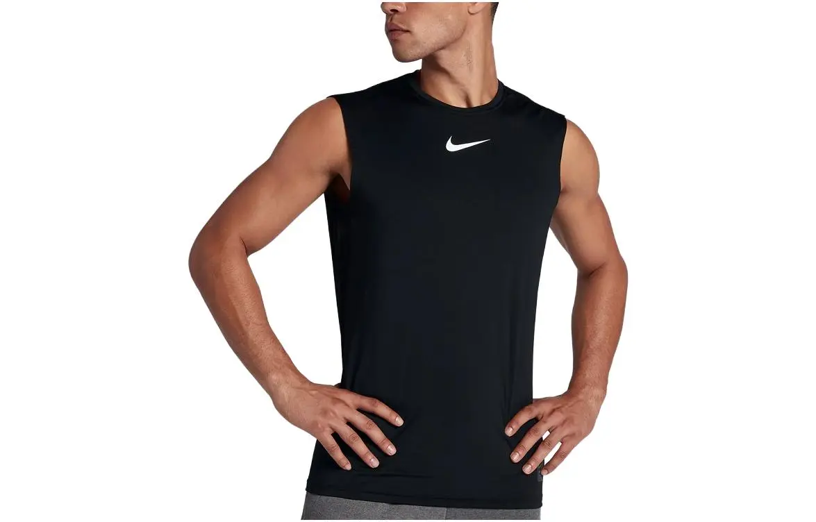 Nike Tank Tops Men's Black Crew Neck Moderate Racerback