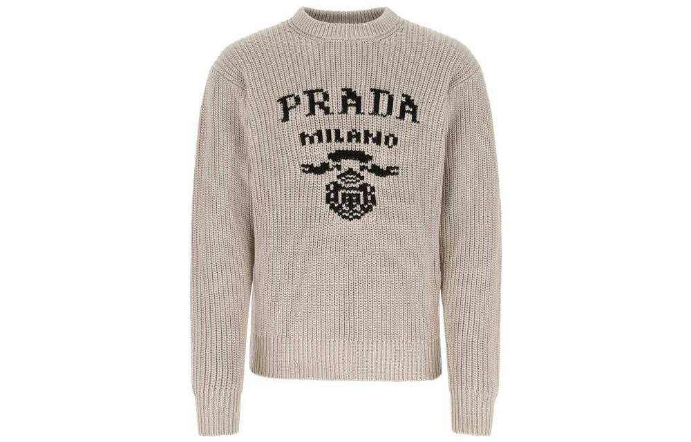 PRADA Sweaters Men's Beige Crew Neck Moderate Other