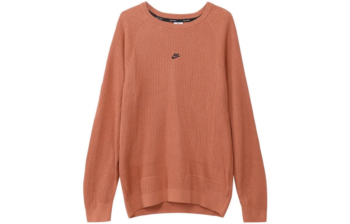Nike Knitwear Men's Madder Root Brown Crew Neck Moderate Straight Fit
