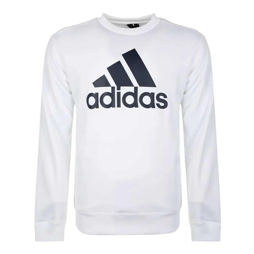 Adidas Sweatshirts Men's White Crew Neck Moderate Regular
