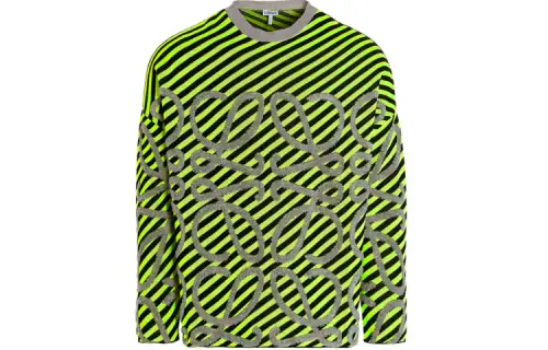 LOEWE Striped Anagram Jacquard Knit Sweater