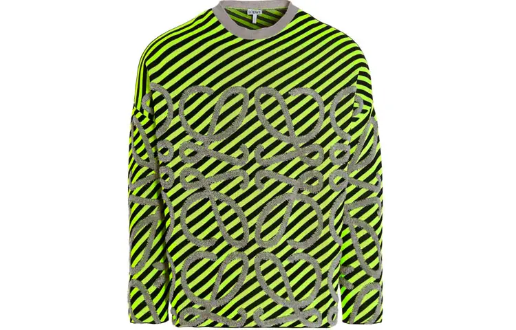 LOEWE Striped Anagram Jacquard Knit Sweater