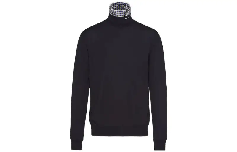 PRADA Sweaters Men's Blue Turtleneck Moderate