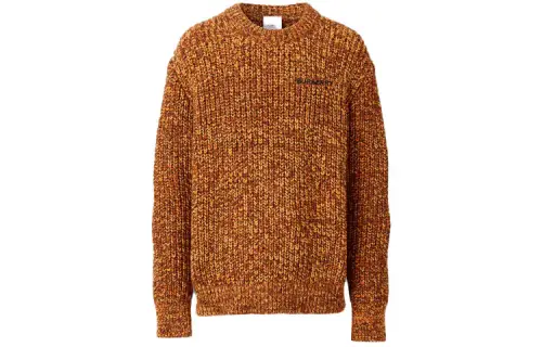 Burberry Sweaters Men's Orange Red Crew Neck Moderate