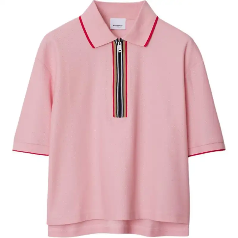 Burberry FW24 Polo Shirt Men's Soft Floral Pink