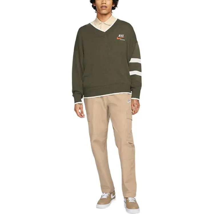 Nike Sweaters Men's Workwear Khaki V-neck Moderate