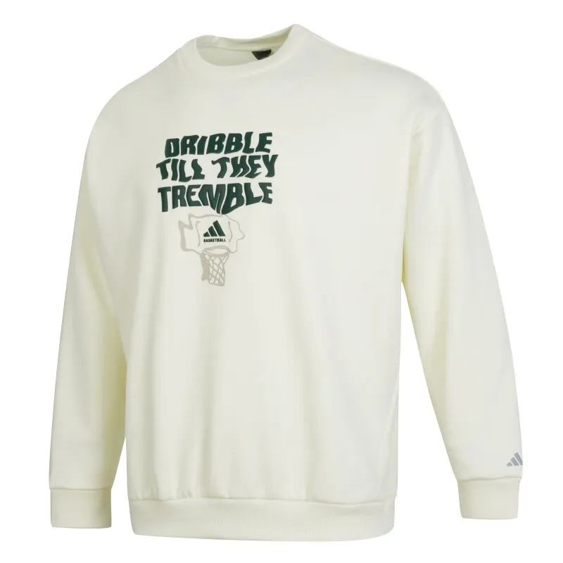 Adidas Sweatshirts Men's Beige Crew Neck Moderate