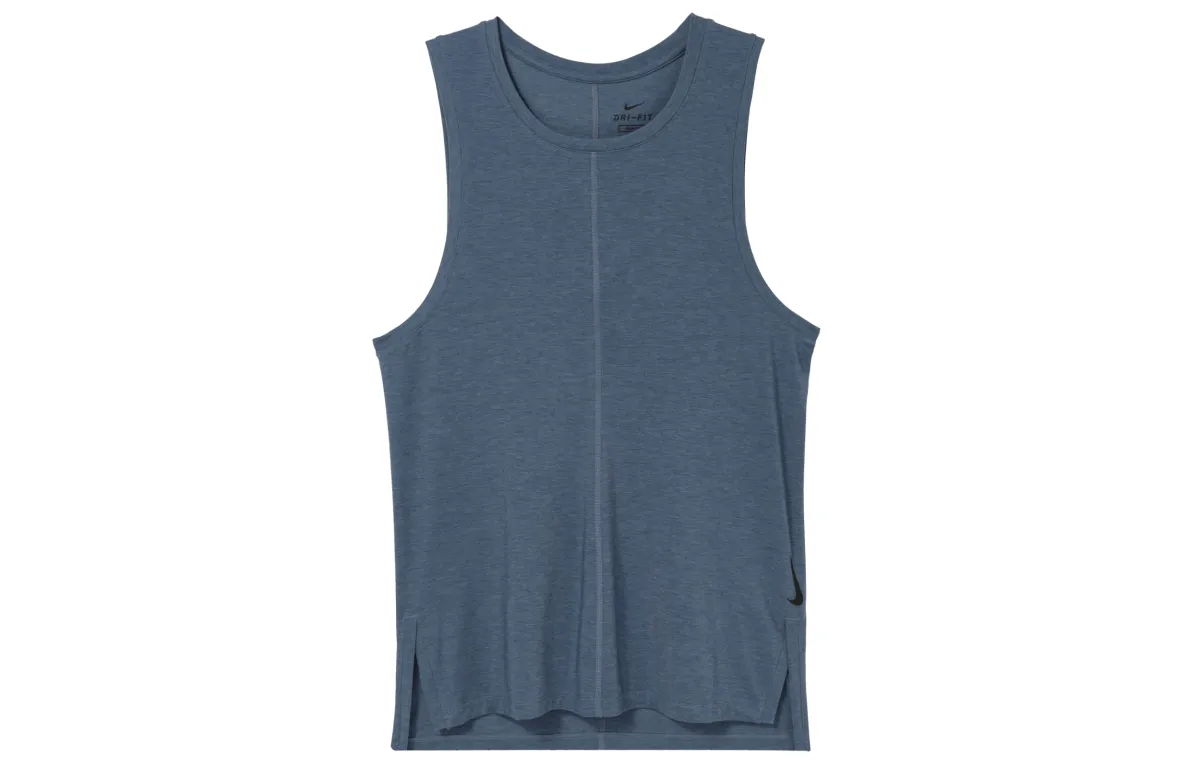 Nike Tank Tops Men's Blue Gray Crew Neck Moderate Straight Fit