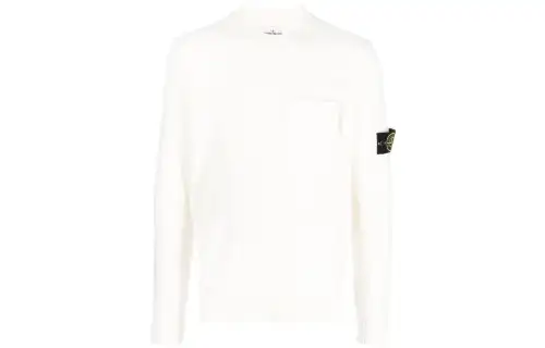 STONE ISLAND Sweaters Men's White Crew Neck Moderate Other