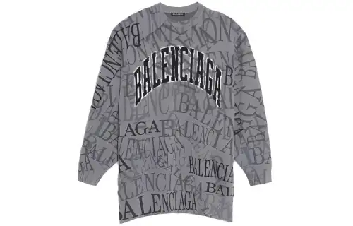 Balenciaga Cashmere Sweaters Men's Gray Crew Neck Moderate