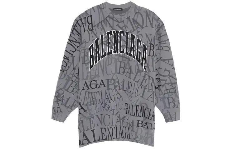 Balenciaga Cashmere Sweaters Men's Gray Crew Neck Moderate