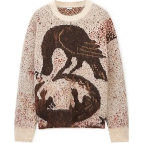 LOEWE SS23 Sweaters Men's Beige Crew Neck Moderate Other