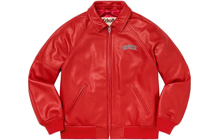 Supreme Schott Martin Wong 8 Ball Leather Varsity Jacket