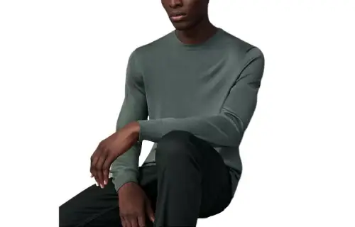 HERMES Sweaters Men's Gray Green Crew Neck Moderate Other