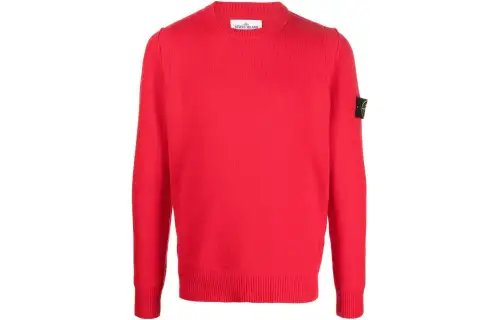 STONE ISLAND Sweaters Men's Red Crew Neck Moderate Other