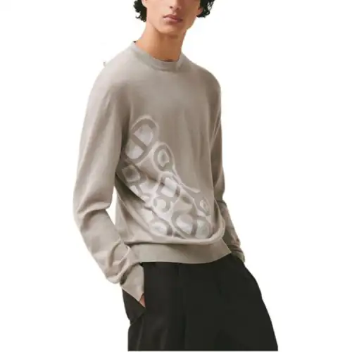HERMES Sweaters Men's Khaki Crew Neck Moderate Other