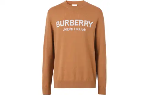 Burberry Logo Intarsia Wool Blend Sweater