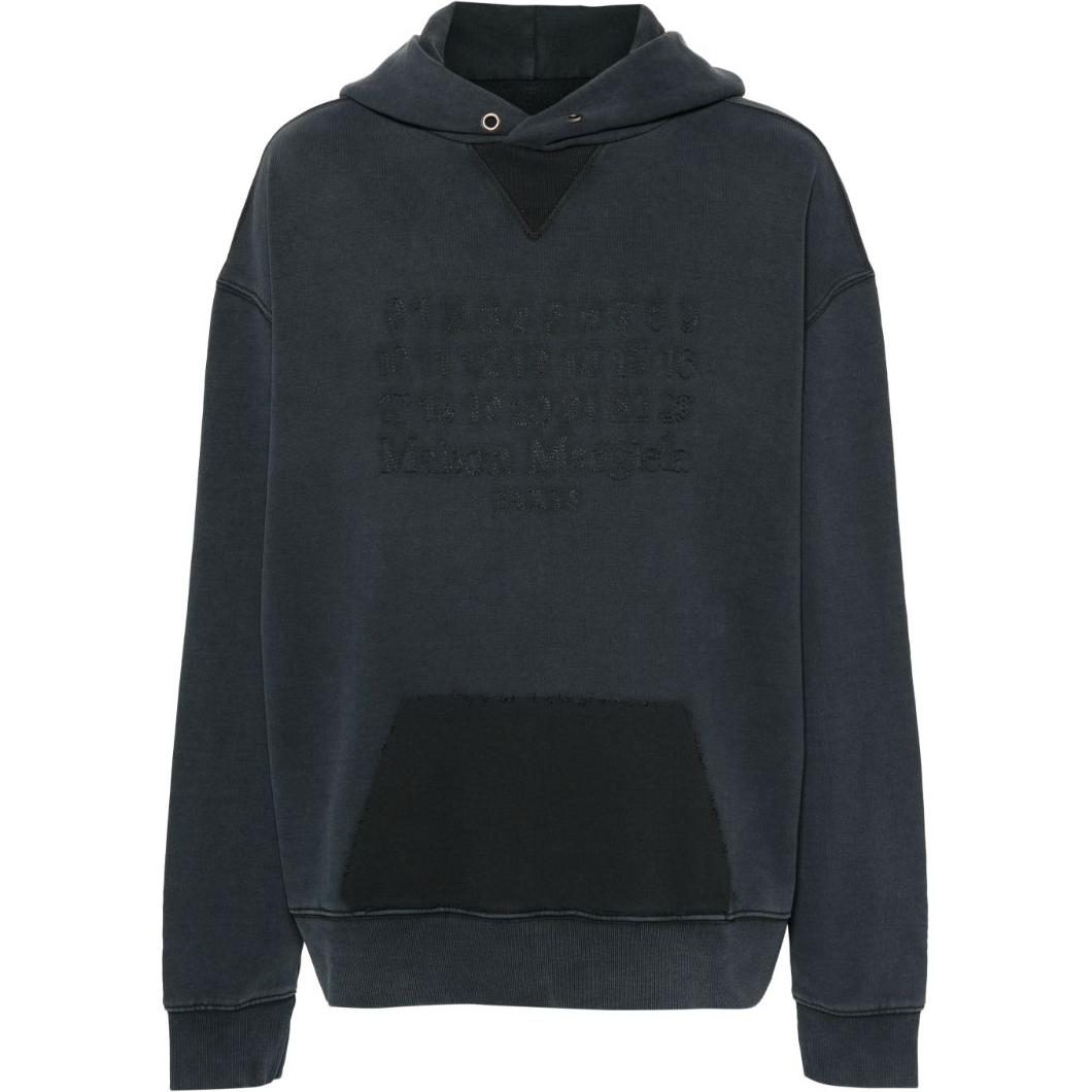 Maison Margiela numbers-motif cotton hoodie