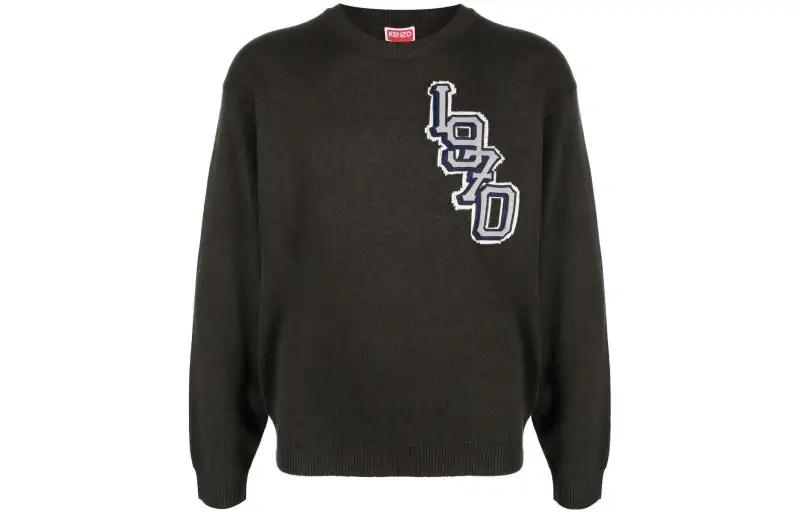 KENZO Logo Patch Crewneck Knit Jumper