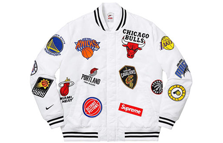 Куртка Supreme Nike NBA Teams Warm-Up Jacket (белая) — фото 1