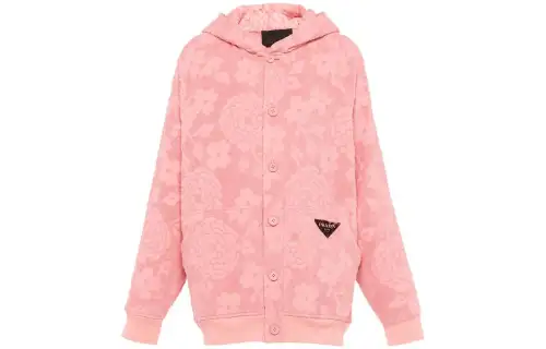 PRADA 2000s Floral Jacquard Hoodie