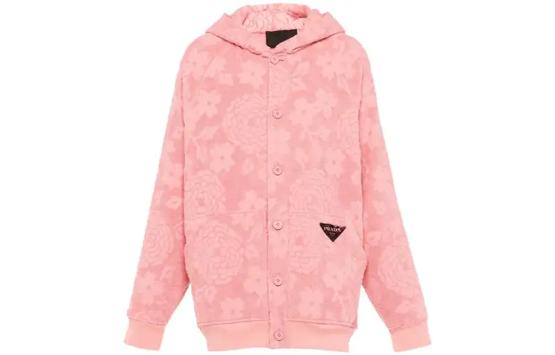PRADA 2000s Floral Jacquard Hoodie