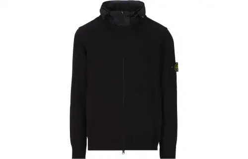 STONE ISLAND Contrasting Neck Zipped Jacket