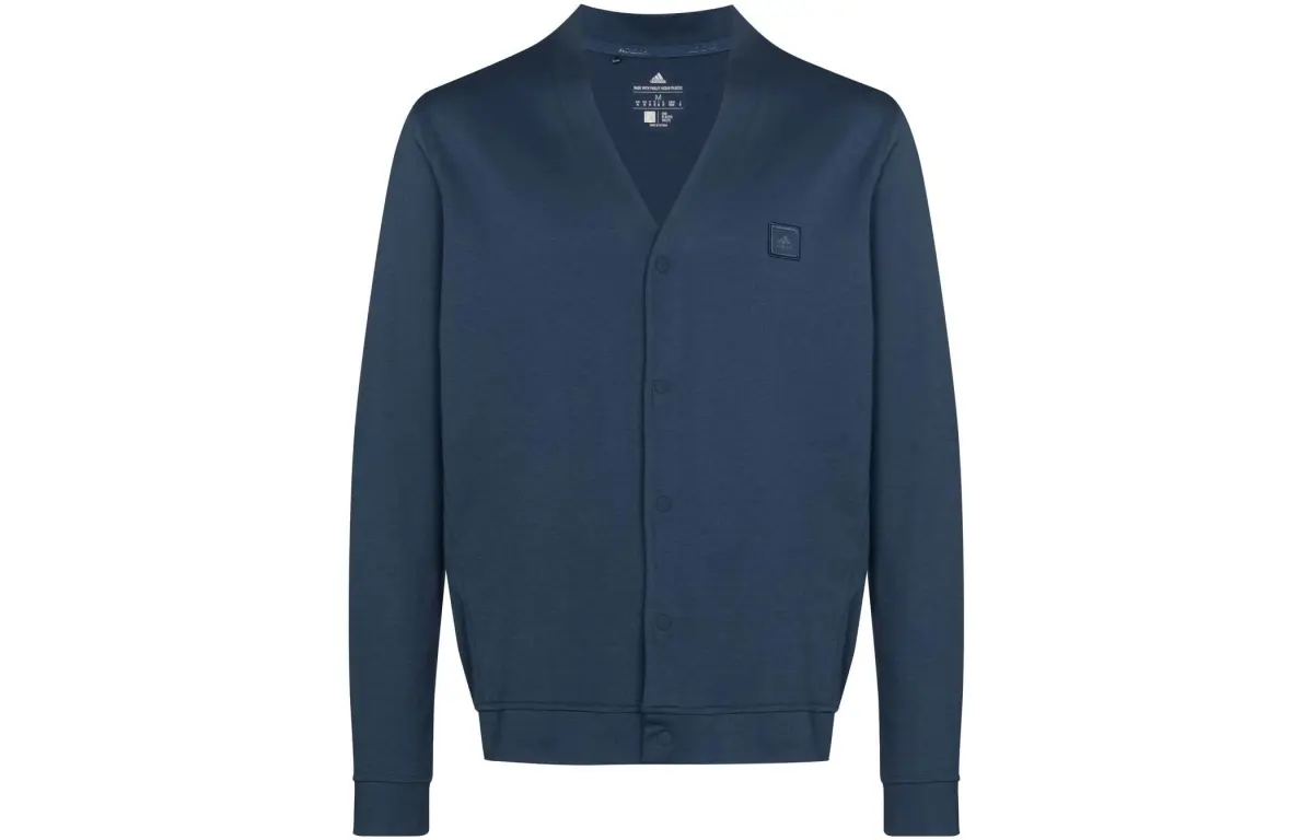 Adidas Knitwear Men's Blue V-neck Moderate Cardigan