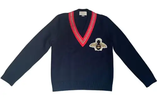GUCCI Sweaters Men's Blue V Neck Moderate Other